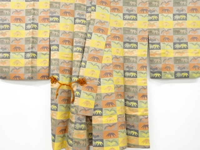 JAPANESE KIMONO / VINTAGE DOCHUGI / WOVEN BAMBOO GRASS & PAULOWNIA